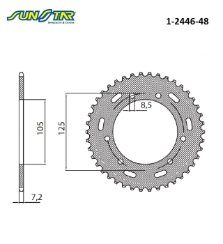 YAMAHA 125cc XT X 2011 Model SUNSTAR ARKA DİŞLİ 1-2446-48