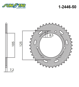 YAMAHA 125cc XT X 2009 Model SUNSTAR ARKA DİŞLİ 1-2446-50