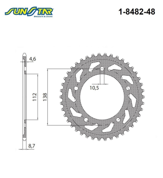 YAMAHA 600cc YZF R6 1999 Model SUNSTAR ARKA DİŞLİ 1-8482-48