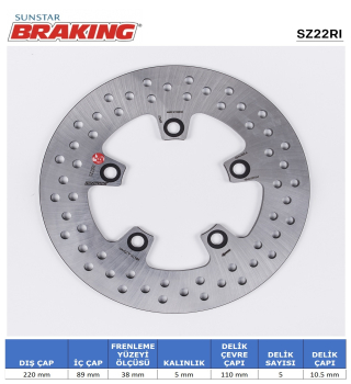 SUZUKI 600cc GSX-R 600 2006 Model GSXR 600-750-1000 / SV 650 / TL 1000 R-S YUVARLAK ARKA FREN DİSKİ
