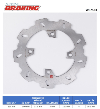 KAWASAKI 1000cc ZX-10R NINJA 2021 Model ZX-6R NINJA / ZX-10R / ZX-10RR NINJA DALGALI ARKA FREN DİSKİ