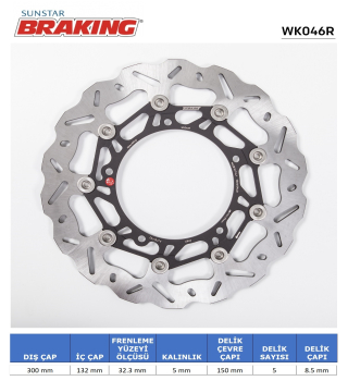 YAMAHA 250cc YZF R25 2015 Model DALGALI ÖN PERFORMANS FREN DİSKİ (SAĞ)