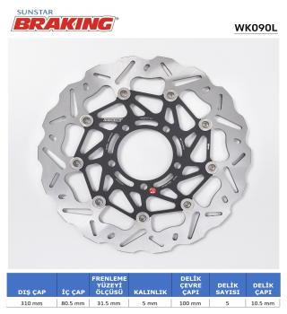 KAWASAKI 1000cc VERSYS 1000 2021 Model DALGALI ÖN PERFORMANS FREN DİSKİ (SOL)
